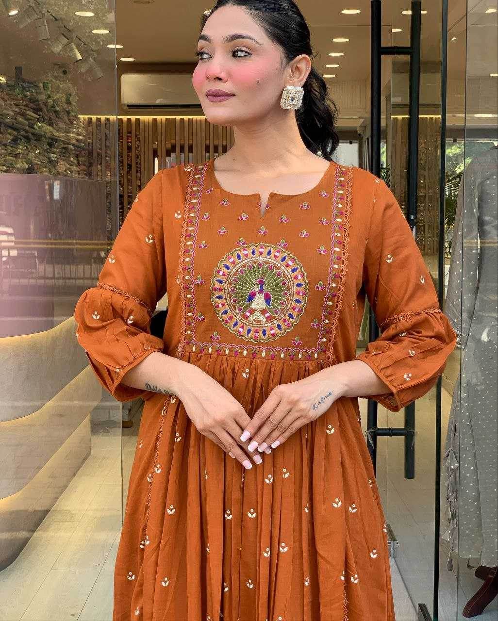 Cotton Casual Embroidered Kurti - MYLUXURY LANE ENTERPRISE